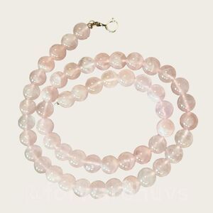 Pink Quartz Necklace with 925 Silver Claw Clasp